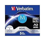 Verbatim MDISC BDXL - 100 GB, 4-fache Brenngeschwindigkeit mit Lifetime-Archival, 5er Pack Jewel Case