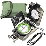 Anbte Kompass Militär Marschkompass mit Klinometer Professioneller Navigation Compass mit Tragetasche Wasserdichter Compass für Jagd Camping Wandern Outdoor-Aktivitäten (‎Vintage Bronze)