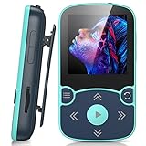 AGPTEK MP3 Player Bluetooth 5.0 Sport 32GB mit 1,5 Zoll TFT Farbbildschirm, Mini Musik Player mit Clip, Unterstützt bis 128GB SD Karte, mit unabhängiger Lautstärketaste, FM Radio, Schrittzähler