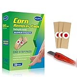 MQUPIN 38 Stück hühneraugen pflaster,hühneraugen entferner,corn remover pads,Warzenentferner,hühneraugen mit Loch für Zehen,Füße, Hände, Rücken, lästiges Hühneraugen loswerden