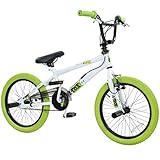 deTOX 18 Zoll BMX Freestyle Kinder BMX Anfänger ab 120 cm, 6 J, Farbe:Weiss/grün