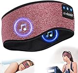 Schlafkopfhörer Bluetooth, LC-dolida Schlaf Kopfhörer zum Schlafen Bluetooth Sport Stirnband Kopfhörer Personalisierte Geschenke mit Ultradünnen HD Stereo Lautsprecher für Sport Training, Joggen, Yoga