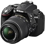 Nikon D5300 Digital SLR Camera with 18-55mm VR Lens Kit - Black (24.2 MP) 3.2 inch LCD with Wi-Fi and GPS (Certified Refurbished)