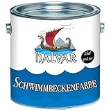 Halvar Schwimmbeckenfarbe skandinavische Poolfarbe Schwimmbadfarbe Schwimmbeckenbeschichtung in Blau Weiß Grün (5 L, Blau)