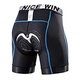 NICEWIN Radunterhose Herren mit Sitzpolster Radlerhose Unterwäsche 4D Gepolsterte Fahrradhose Kurz Atmungsaktive schnelltrocknende stoßfeste Herren Fahrrad Unterhose, XL, Blau