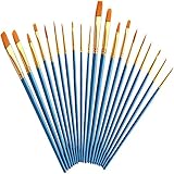 ACLAF 2er-Pack blaues Pinsel-Set, 20-teilige Nylon-Haarpinsel für Acryl-Öl-Aquarell-Malerei-Künstler Professionelle Malsets