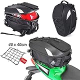 Hecktasche Motorrad, Motorrad-Sitztasche, Doppelter Einsatz Motorrad Rucksack Wasserdicht Gepäck Taschen Motorrad Helm Tasche Aufbewahrungstaschen