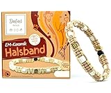 EM-Keramik-Zeckenhalsband für Hunde & Katzen Zeckenschutz Anti-Zecken EM-Band verstellbar Original US-Paracord Made in Germany (31-40 cm, Beige)