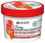 Garnier Erfrischende Körperpflege für trockene Haut, Body Butter mit Wassermelone und Hyaluronsäure, Für bis zu 48 Stunden Feuchtigkeit, Body Superfood, 1 x 380 ml