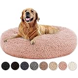 Yurun Hundebett, Hundekissen Hundebett flauschig Katzenbett Donut, (8 Farben und 9 Größen wählbar), Bezug abnehmbar und maschinenwaschbar, Hundekissen rund für Katzen und Hunde