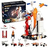 HOGOKIDS Space Shuttle Bauspielzeug | 412 PCS 14 IN 1 Weltraumforschungs-Baukasten für Kinder | STEM Star Building Block Rocket Launch Center Model Set für 6 7 8 9 10 11 12 Jungen Mädchen