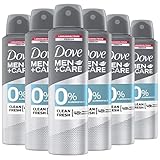 Dove Men+Care Deo Spray Clean Fresh Deo ohne Aluminium schützt 48 Stunden vor Körpergeruch 150 ml 6 Stück