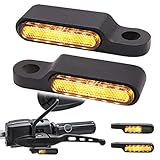 JMTBNO Motorrad Sequentielle LED Blinker E-geprüft 12V Universal Fließender Lenker Lenkerbefestigung Motorrad Mini Blinker Bernstein Licht Wasserdichte Blinker M8 für Cruiser Chopper Roller Quad