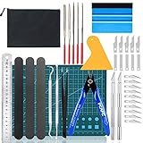 X SIM FITNESSX 39 Stück DIY Bastelwerkzeug Basic Tools Gundam Modellbau Werkzeuge Kraft Handwerk Werkzeuge Set für Auto Modell Bausatz DIY Reparatur Specksteine 3D Printer Werkzeuge A5 Matte