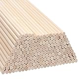 BELLE VOUS Natürliche Rundstab Holz Holzstäbe zum Basteln (200er Pack) - 18 cm - Extra Lange Unbearbeitete Holzdübel 5 mm Holz zum Basteln - Dübel Bastel Holz für Kunstprojekte, Deko & DIY-Crafts