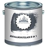 Lausitzer Farbwerke Metallschutzfarbe 3in1 Metallschutzlack 3-in-1 du sparst dir Anti-Rost-Produkte Metallfarbe Metalllack Farbe für Metall Stahl Eisen Zink und Aluminium (2,5 L, Weiß (RAL 9010))