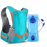 GIEMIT Trinkrucksack, Fahrradrucksack Laufrucksack Rucksack mit Trinkblase 2L, Trinkbeutel für Herren Damen, Trinksystem zum Fahrrad Radfahren MTB Motorrad Wandern