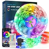 LED Strip 5m, Bonve Pet RGB LED Streifen, Farbwechsel LED Lichterkette mit Fernbedienung, App-steuerung, Musikmodus, Timer-Einstellung, LED Band für Haus Schlafzimmer TV KücheDeko