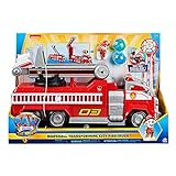 Paw Patrol Marshalls Transformations-Feuerwehrwagen aus dem Kinofilm, Deluxe Verwandlungsfahrzeug, mit Spielfigur und Zubehör und extra langer Leiter, ab 3 Jahren