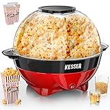 KESSER® Popcornmaschine Groß 800W | Popcorn-Maker 5,5l Inhalt mit Antihaftbeschichtung Deckel & Servierschale | für Öl Butter Zucker Stille & Schnelle inkl. abnehmbarer Heizfläche