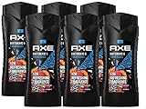 AXE 3in1 Duschgel Shampoo Skateboard & Fresh Roses XL Showergel 6x 400ml Herren Men Bodywash Shower Gel (im 6er Set)