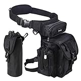 Multifunktional Drop Leg Taille Tasche Taktischer Militär Oberschenkel Hip Outdoor Pack für Motorrad Wandern Reisen Angeln Werkzeugtasche (Schwarz)