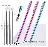 The Friendly Swede XXL Touchpen Dünne Spitze, Eingabestifte für Tablets, Smartphones, Laptops - Stylus Pen - 18,5 cm Langer kapazitiver Eingabestift Touchscreen (Lila, Rosa, Aqua Blau)