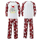 Papa für Weihnachten, Familie, passende Pyjamas, Großkopf-Druck, Pjs, Karierte, langärmlige Oberteile und Hosen, weiche, geeignete Urlaubs-Nachtwäsche Schlafanzug Lang Mädchen (Red, L)