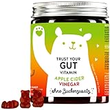 Stoffwechsel Präbiotikum mit Apfelessig, Vitamin C & E - für Darm-Wohlbefinden & Entschlacken - vegane Gummibärchen ohne Zuckerzusatz - 60St Monatsvorrat - Trust Your Gut Vitamin Bears with Benefits