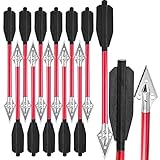 SHARROW 24 Pcs 6,7 Zoll Rot Bogenschießen Aluminium Armbrustpfeile mit hochschlagfesten Bolzen Kurze Pfeile für 50-80 lbs Jagdarmbrust für Präzisionszielpfeil （Packung mit 12/24）