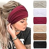 Stirnbänder Damen Frauen Haarreifen Breite Boho Knot Yoga Sport Haarbänder Elastische Haarschmuck Mehrfarbig Weiche Turbane