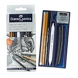 Faber-Castell 114002 - Kohle Sketch Set Goldfaber, 7 teilig