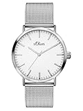 s.Oliver Damen Analog Quarz Armbanduhr mit Edelstahlarmband SO-3145-MQ