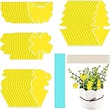 DazSpirit 52pcs Gelbe klebrige Fliegenfallen, Selbstklebender Klebriger Insektenfänger, wasserdichte Schädlingsbekämpfung für Topfpflanzen, Balkone und Gärten im Innen