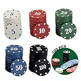 Poker Chips Für Party Poker Roulette Casino Chips Pokerset Mit Pokerchips Poker Chips Kunststoff 100 Stück Poker Chips Set Pokerkoffer Deluxe Pokerchips Mit Box Für 100 Chips Aufbewahrung 5 Farben