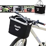 Lenkerkorb Taschen,Faltbar Fahrrad vorne Korb, Easy Install Abnehmbare FahrradkorbTasche für Kleiner Hund-Einkaufen-Reisen-Picknick, mit Lenkeradapter