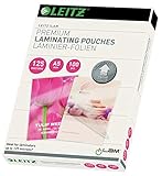 Leitz Heißlaminierfolien, A5, 100er Pack, Glänzend, Transparent, Folienstärke 125 mic, Premium-Qualität, UDT, 74930000