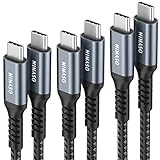 NIMASO USB C auf USB C Kabel [3-Pack/0.3M+1M+2M],USB Typ C PD Ladekabel 60W 20V/3A für Galaxy S21 S21 Ultra S20 S10 S9,Note 10,Huawei P30 P20,Google Pixel 3a/3a XL,iPad Pro 2021/2020/2018,MacBook Pro