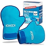 ICEHOF Gel-Handschuhe [2x] Sanfter Stoff - Kälte- & Wärme-Therapie für Hände/Finger bei Chemo-Therapie/Rheuma - Kühlhandschuhe Kältehandschuhe