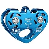 ALPIDEX Seilrolle Tandem Pulley Umlenkrolle Doppelseilrolle - geeignet für Stahlseile 8-12 mm Ø und Textilseile bis 13 mm Ø, Farbe:blau