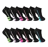 BestSale247 12 Paar modische Damen Mädchen Herren Sneaker Socken Füßlinge Baumwolle 35-38 ; 39-42 (39-42, Muster 2, numeric_39)