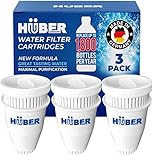 Huber Ersatz Brita Wasserfilter für Krüge und Spender, deutsche Monatsvorrat mit BPA-freien Wasserfiltern, Technologie für überlegene Filtration und Geschmack, kompatibel mit Brita, 3er-Pack