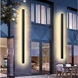 Lange Wandleuchte Villa Wandleuchte Schwarze Wandleuchte Wasserdicht Ip65 Aluminium Acryl Außen LED Wandleuchte für Gärten, Terrassen,Schlafzimmer Wohnzimmer Innen wandleuchte,115cm/40w,Warm light