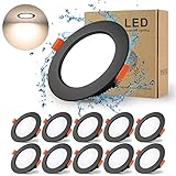 BAGZY Einbaustrahler Schwarz LED Spots ultra flach 5W 230V IP44, 500 Lumen 10er Set Natürliches Weiß 4000K Ausschnitt 70-80mm,CRI 80,Einbauleuchten Decken Spot,für Schlafzimmer Badezimmer Wohnzimmer