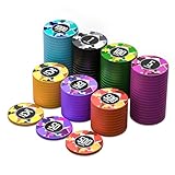 HEITOK Casino Pokerset mit Bezeichnungen 100-teilig mit Pokerkoffer & Profi Gewichtschips Wasserdicht Classics Poker Kit Casino Spiel