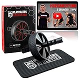 Playmakers Bauchtrainer mit Kniematte und Deutscher Videoanleitung | Bauchroller für Bauchmuskeltraining | Ab Roller, Ab Wheel, Abdominal Roller für Bauchmuskeln und Fitness