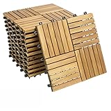 YESJmn 30x30cm Holzfliesen Terrassenfliesen 1m² Garten