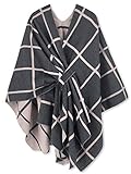 Amazon Brand - HIKARO Damen Poncho Cape Mode Wendbar Schal Umhang Elegant Cardigan Kreativer Mantel Herbst Festliche Geschenke für Mädchen