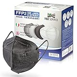 Parama 50x FFP2 Maske Schwarz CE Zertifiziert 5 Lagig Made in Italy EN149:2001+A1:2009