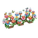 Sakamura Blumenbau-Spielzeug-Set - Blumengarten-Baukasten für Kinder - Blumenstapelspielzeug, STEM-Spielzeug, Gartenarbeit, für Mädchen, Geburtstagsgeschenk, für Kleinkinder und Kinder ab 3 Jahren